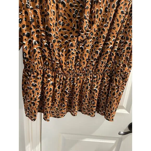 Eloquii ruched puff sleeve v neck with tie blouse EUC 20W - Picture 4 of 6